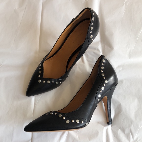 Isabel Marant Black Leather Studded Heels, Size 38 (US Size 8), EUC. - Picture 15 of 16